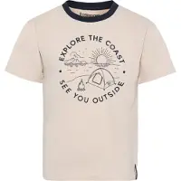 Didriksons T-skjorte - Mint - Sand Beige m. Trykk - - 130 - T-skjorte