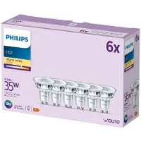 Philips LED-lyspære LEDClassic 3.5W/827 (35W) 6-pack GU10