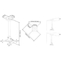 Multibrackets M Universal Projector Ceiling Mount 900-1600 with Fine tune - Monteringssett (takmontering) - for projektor - aluminium - hvit - takmonterbar