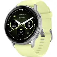 Garmin Venu 4 - 45 mm - sølvfarget - smartklokke med bånd - silikon - sitron - håndleddstørrelse: 135-200 mm - display 1.4 - 8 GB - Bluetooth, ANT+, Wi-Fi - 38 g