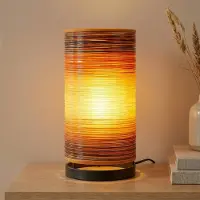 WORU Bordlampe Julie viklet inn med tråder, oransje