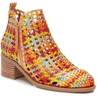Xti for woman. 14396302-NARANJA Ankle boots 143963 orange (40), Leather, Fabric, 5 to 8 cm, Zip, Casual