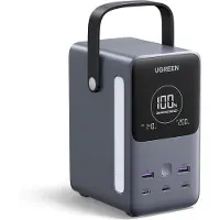 UGREEN Nexode - Strømbank - 5 / 9 / 12 / 15 / 20 / 28 V - 300 watt - litium-jernfosfat - 48000 mAh - 153 Wh - utgangskontakter: 5