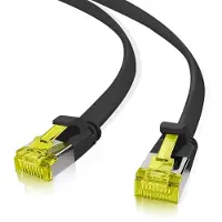Helos patchkabel Cat 6a Ultraflat U/FTP RJ45 svart 15m AWG32