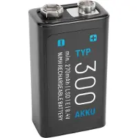 Absina 9 V blokkbatteri 300 NiMH 8,4 V 270 mAh – 1 stk