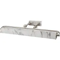 ELSTEAD Winchfield vegglampe, bredde 70 cm, hvitmarmorert/nikkel