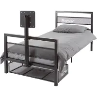 X Rocker Basecamp gamingseng i metall 90 x 190 cm med TV-feste, svart