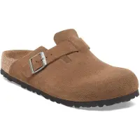 Birkenstock Boston Soft Footbed Suede Leather Sandaler brun
