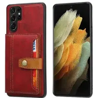 Mtp Products Samsung Galaxy S25 Ultra Retro Style Deksel med Lommebok - Rød