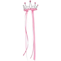 Great Pretenders Kostymer - Tiara m. Bånd - Dark Rosa - - OneSize - Kostymer
