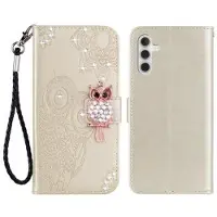 Mtp Products Samsung Galaxy S26+ Ugle Rhinestone Lommebok-deksel - gull