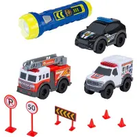 Dickie Toys Dickie SOS-sett med 3 kjøretøy med lommelykt 371-4024