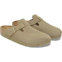 Birkenstock Boston Suede Leather Narrow Sandaler grønn