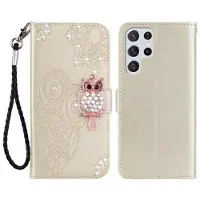 Mtp Products Samsung Galaxy S26 Ultra Ugle Rhinestone Lommebok-deksel - gull