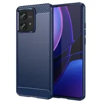 Mtp Products Motorola Edge 40 Neo Børstet TPU Deksel - Karbonfiber - Blå