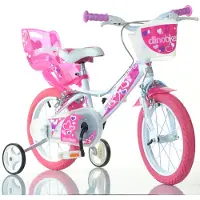 Dino Bikes barne sykkel 16 hvit-rosa