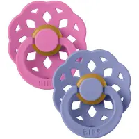 BIBS Böhmen Smokker - Str. 1 - Rund - 2-pack - Bubblegum/Peri - - 0-6 md - Smokk