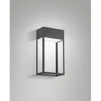 FABAS LUCE Utendørs LED-vegglampe Edo, mørkegrå, metall, 30 cm, IP65