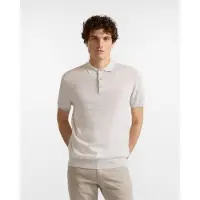 HARMONT & BLAINE for man. HRQ422030990 Beige tweed effect knitted polo shirt (L), Casual, Cotton, Short sleeve