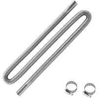 Vevor eksosslange, 1490 mm eksosslange i rustfritt stål, fleksibelt eksosrør for dieselvarmer med 2 slangeklemmer, eksosslangesett, tilbehør til dieselvarmere for 2KW, 5KW, 8KW dieselvarmere