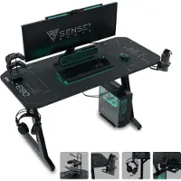 Sense7 Nomad Cybernetic gamingbord 120x60 cm, svart