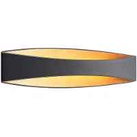 Arcchio LED-vegglampe Jelle, 44 cm, svart/gull, opp/ned