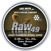 Savage Gear Raw49 Steel Wire 10 M Fiskesnøre Av Stål