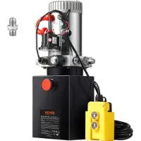 Vevor hydraulisk pumpe 4 liter/3,8 l enkeltvirkende tipptilhengerpumpe kraftenhet DC 12V