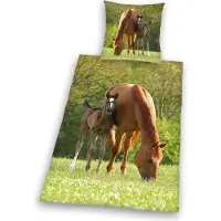 Herding Heste 'Brown Horse and Pony' Sengetøj (100 procent bomuld)
