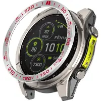 INF Premium Garmin Tactix 8 51mm AMOLED Bezel - Sølv & Rød Aksent