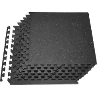 Vevor Puslespillmatte, 6 deler treningsmatter, 610 x 610 x 14 mm, sett med EVA-skummatter med høy tetthet, myke gummifliser, beskyttende gulvpolstring med grå prikker for hjemmegym og kontor