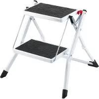 Vevor Stige 2-trinns 150 kg kapasitet, ergonomisk sammenleggbar stålkrakk med bred sklisikringspedal, solid krakk for voksne og småbarn, multibruk for husholdning, kjøkken, kontor, bobiler