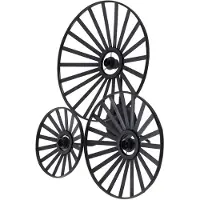 LINDBY vegglampe Evandor, svart, bambus, 3-lys, E27