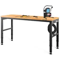 Vevor arbeidsbenk med justerbar høyde 48"L x 20"W Arbeidsbenkbord med strømuttak