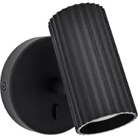 Eglo Veggspot Portillo, svart, høyde 11 cm, metall, GU10