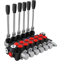 Vevor hydraulisk retningsventil, 6-spolet hydraulisk spoleventil, 11 GPM hydraulisk lasteventil, 3600 PSI retningsventil, hydrauliske ventiler og kontroller for traktorer, lastere og tanker