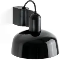 Faro Tatawin vegglampe, svart, stål/glass, Ø 18,4 cm