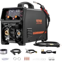 Vevor Pro MIG-sveisemaskin, 250 Amp Pluse MIG-sveisemaskin, 5-i-1-sveisemaskin MIG Pluse/gass-MIG/flukskjerne-MIG/elektrode/løft-TIG med IGBT-inverterteknologi og LCD-skjerm