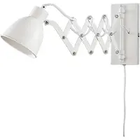 LINDBY vegglampe Merle, høyde 22 cm, hvit, uttrekkbar