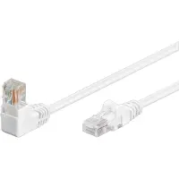 Goobay RJ45 U/UTP CAT 5e 90-graders Vinklet Nettverkskabel - 3m - Hvit