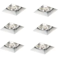 QAZQA Sett med 6 nedfellbare spotter hvite GU10 70 mm uten ramme - Oneon