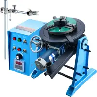 Vevor roterende sveiseposisjoner 50 kg, 0-90° sveiseposisjoneringsdreiebord 0,5-6 o/min 120 W, med 12,4 tommers 3-kjevs dreiebenkchuck og sveisebrennerstativholder for skjæring, sliping, montering og