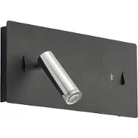 LUCANDE LED-vegglampe Kimo, 32 cm, svart, aluminium, USB