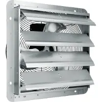 Vevor avtrekksvifte med lukkemekanisme, 406 mm høyhastighets 1400 o/min 2000 CFM, veggmontert loftsvifte i aluminium med AC-motor, ventilasjon og kjøling for drivhus, garasjer, skur, butikker