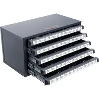 Vevor Drill Bit Dispenser Cabinet, Fem-skuffers Bor Bit Organizer Cabinet for 33/64" til 63/64" stål Drill Dispenser Organizer skap med etiketter, stablebar bore Dispenser for borebitsoppbevaring