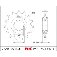 Rk C5048 525 Fremre Tannhjul