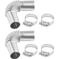 Vevor eksosrør albuekobling, 25 mm dieselvarmer eksosalbue, vindtett hette i rustfritt stål gassvannsbereder 4 klemmer for 2KW 5KW 8KW dieselvarmer, dieselvarmere eksosalbuer