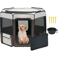 Vevor Sammenleggbar Lekegrind for Kjæledyr, 36 tommers Bærbar Hundegrind, Bur for Valp, Hund, Katt, Premium Vanntett 600D Oxford-stoff, Avtakbar Glidelås, For Innendørs Utendørs Reiser Campingbruk (Ot