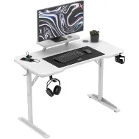 Huzaro Mark Adler-dataskrivebord med hylle, Leader 5.1 White, 115 cm (MA-LEADER 5.1 WHITE)