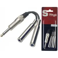 Stagg Male Mono Jack/2x Female Mono Jack Adaptor Cable